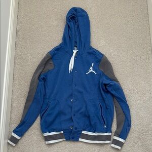 Jordan Blue and Gray Hooded Jacket